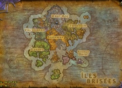 Carte de la zone des îles brisées - World of Warcraft Legion