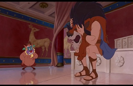 Hercules avec la tete du personnage du Roi Lion, Scars