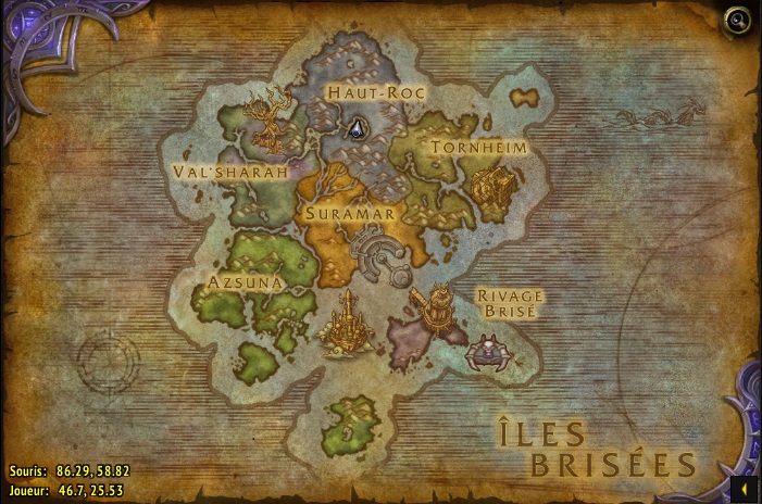 Carte des îles brisées